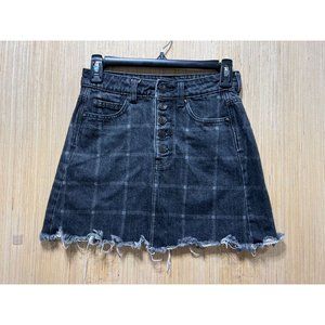 American Eagle - Women's High-Waisted Denim Mini Skirt - Black - # 0